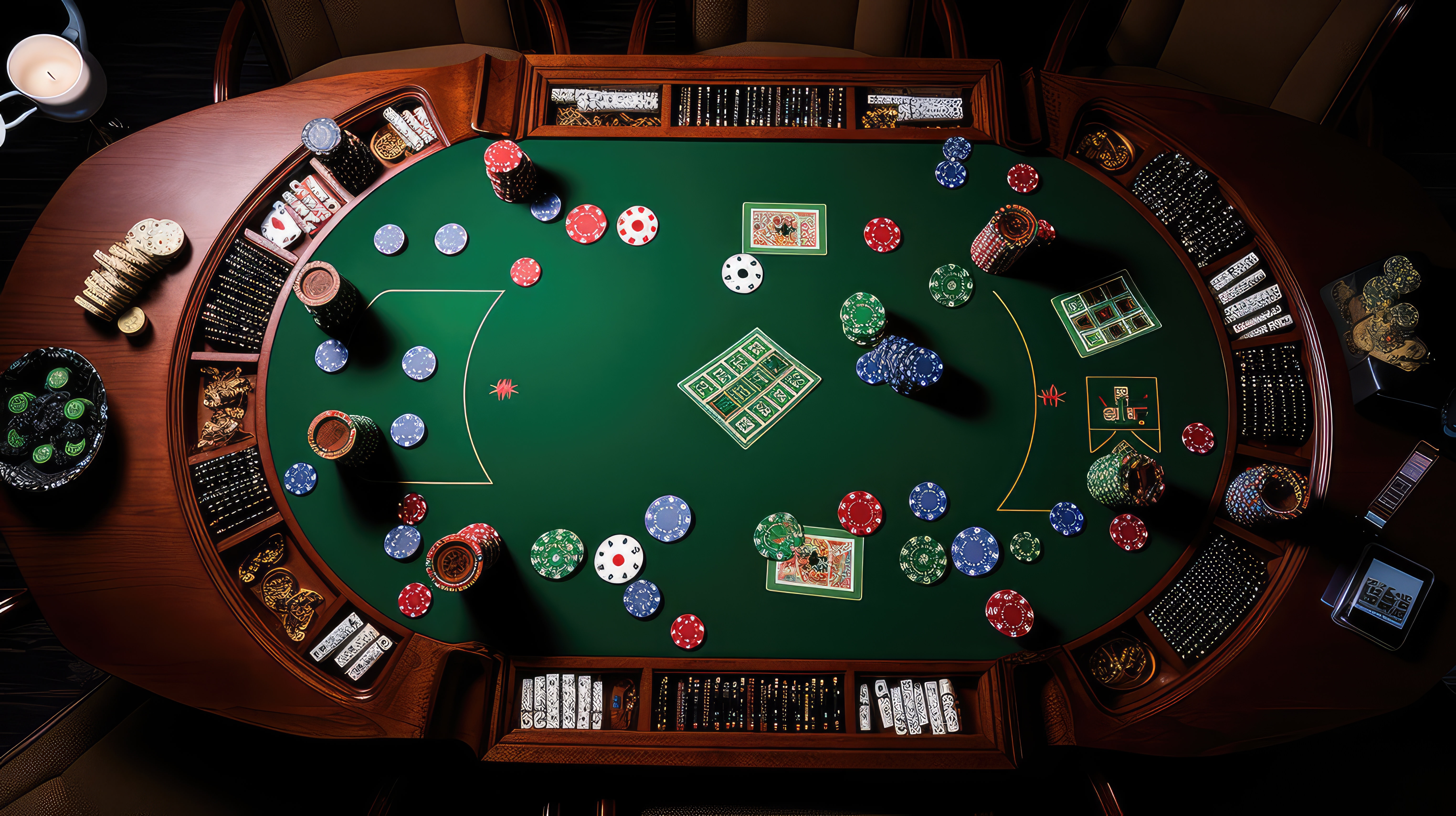 Poker cards and chips